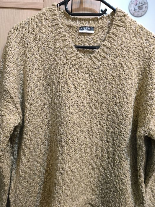 Pulover din jerseu cu fibre strălucitoare