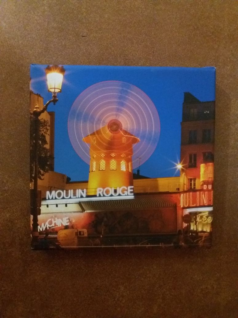 Tablou canvas Moulin Rouge Paris 15x15cm