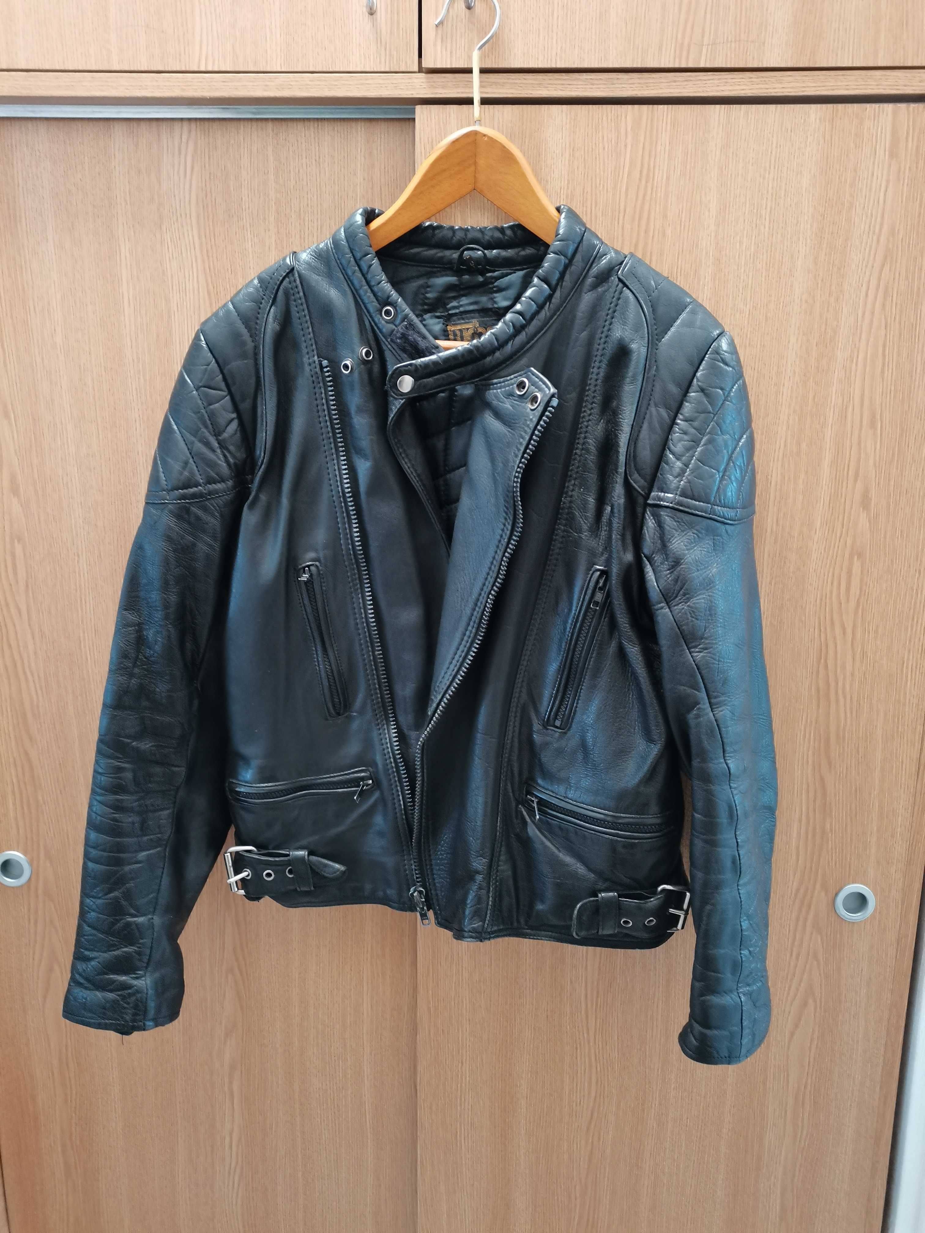 Jachetă biker din piele naturală (geacă biker, motociclist) 44-46