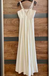 Дълга бяла рокля за бременни Foteva Fashion House