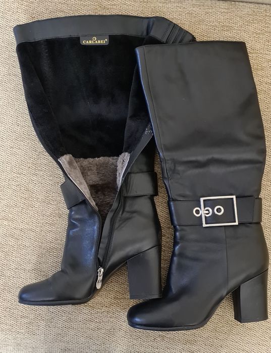 Зимние сапоги кожаные