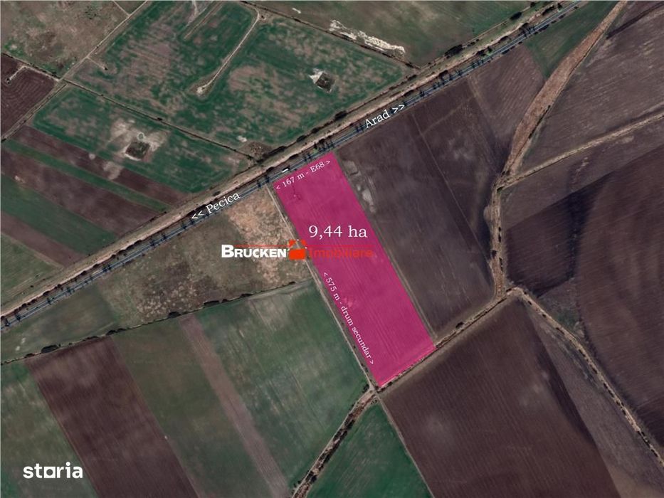 Teren Cu Potential Industrial Servicii | 9,44 Ha | Arad, Pecica