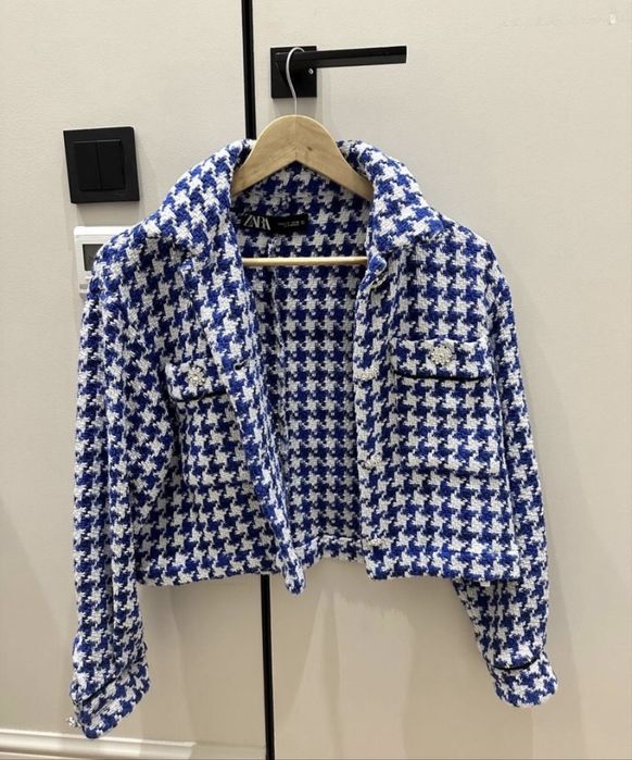 Укороченный твидовый пиджак от ZARA