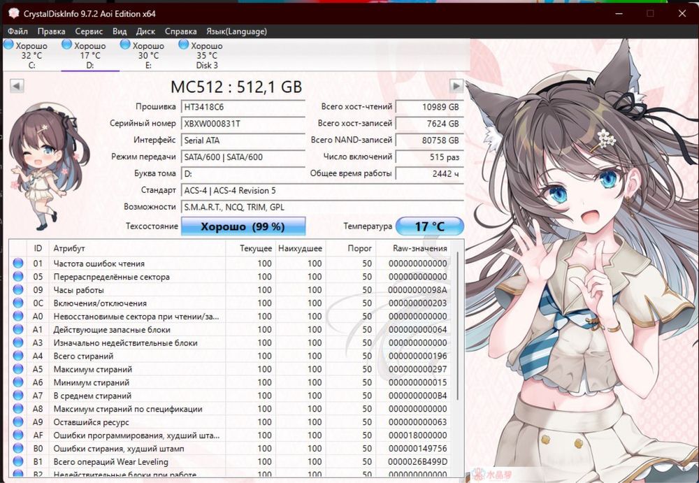 Продается ssd диск на 512гигов