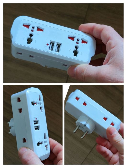 Triplu ștecher Europa AU USA etc priza America Adaptor Europa