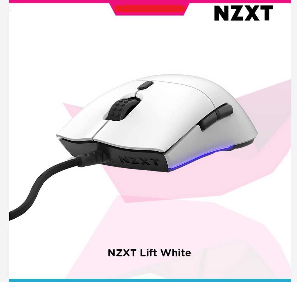 NZXT Lift MS 16000 DPI RGB Lighting PixArt геймърска мишка оптичен сен