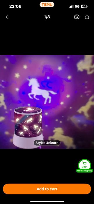 Детска Нощна лампа с лед светлини