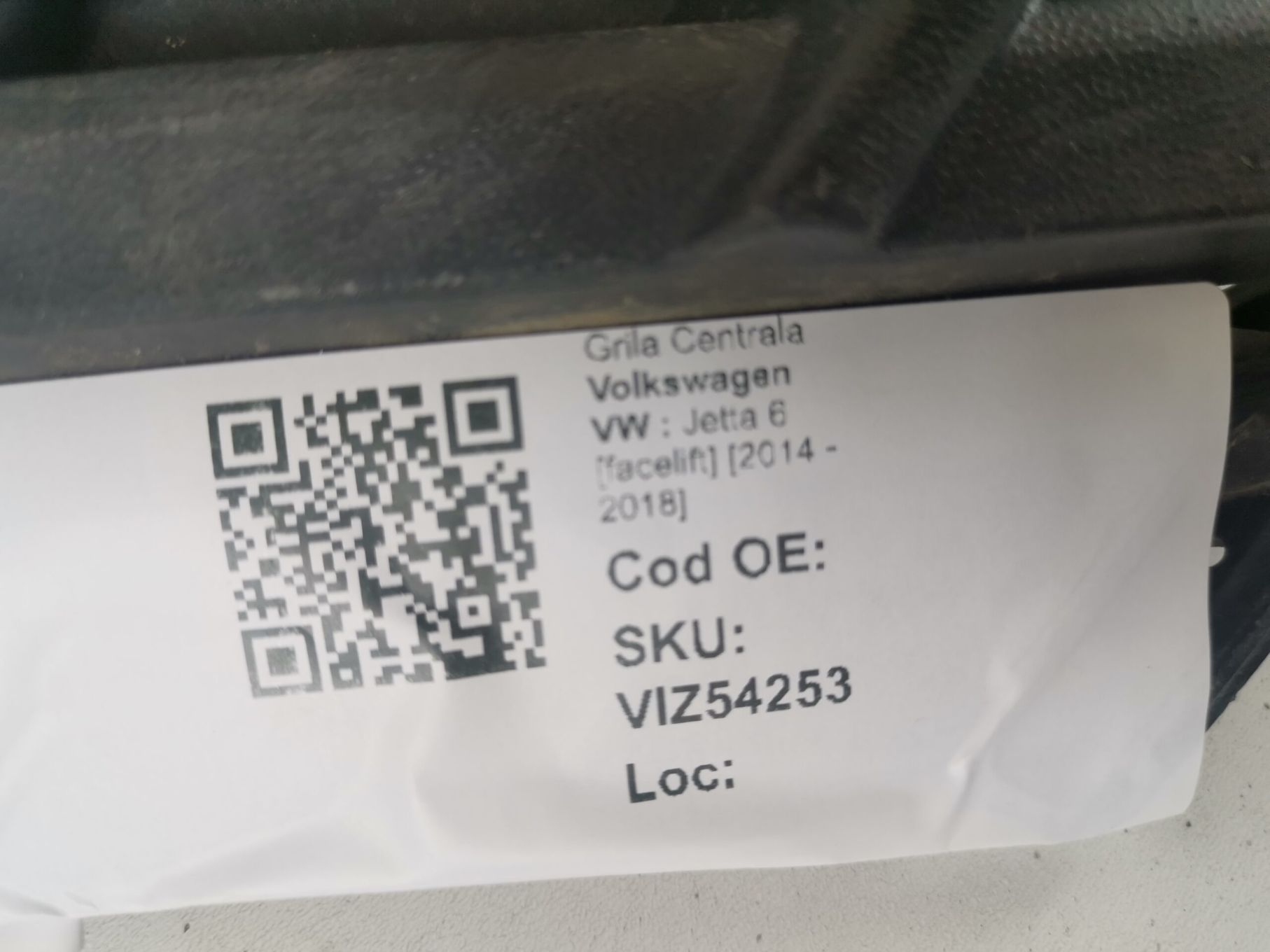 Grila Centrala Volkswagen VW  Jetta 6 [facelift] 2014 2015 2016 2017 2