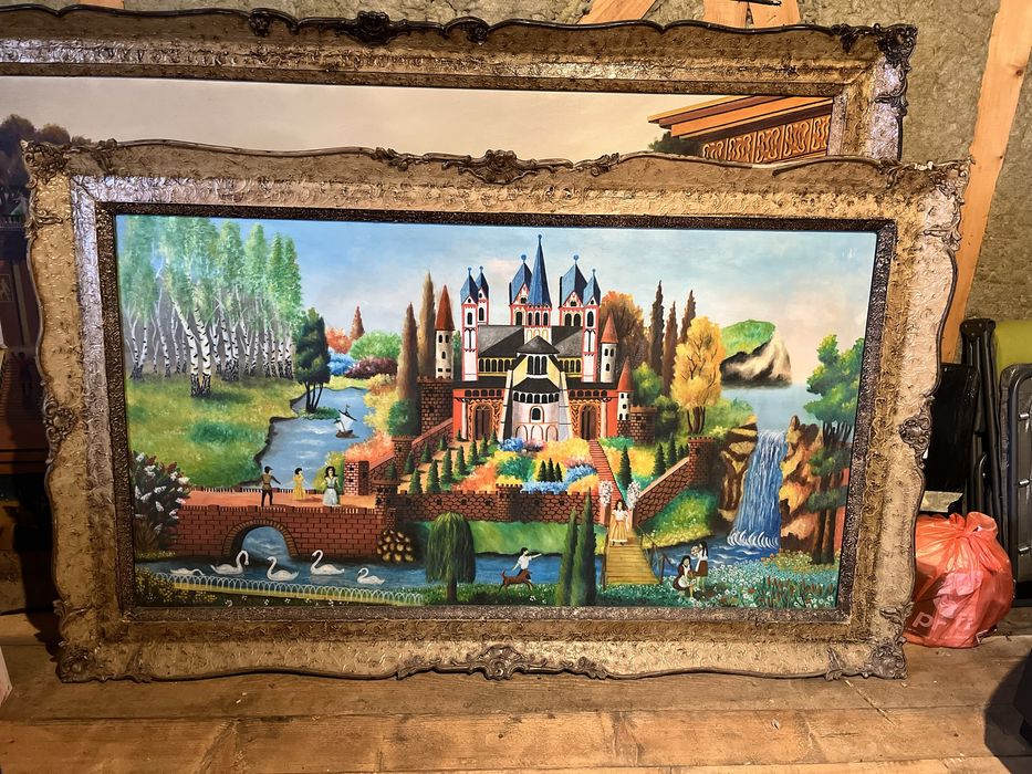 Tablouri vechi pictate pe panză