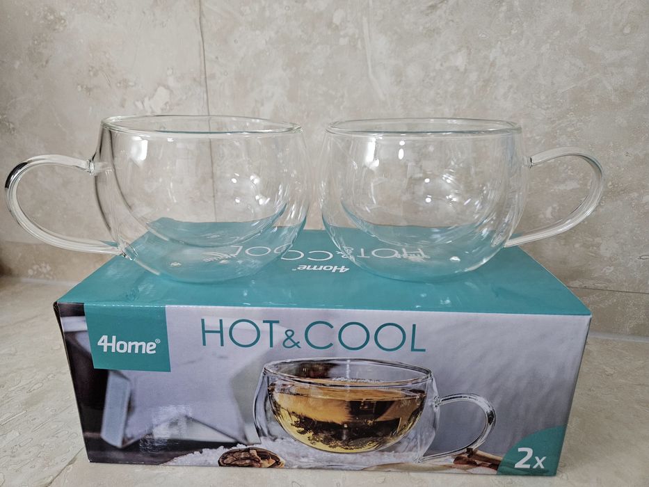 4home Set 2 cesti cu perete dublu termo 280ml