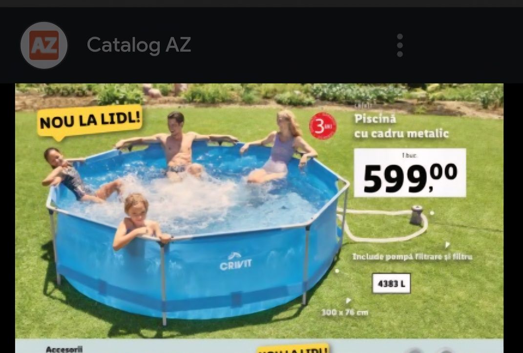 Piscina Crivit cadru metalic