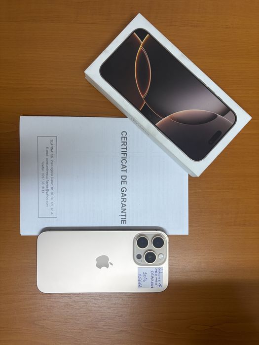 Iphone 16 pro max 256gb, garantie