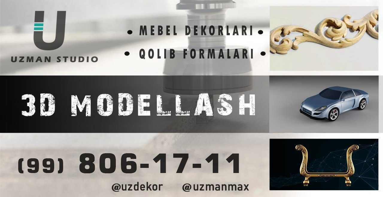 3D modellash xizmati. CNC Rover uchun dasturlash. STL format