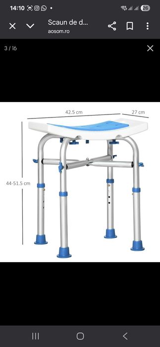 Scaun de duș pentru vârstnici