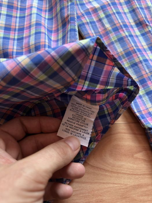 T-Shirt cămașă mânecă lungă carouri Ralph Lauren slim fit bumbac