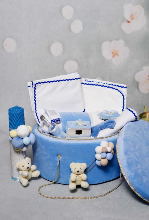 Set Trusou Botez Complet Cutie + Lumanare Botez + Trusou Biserica