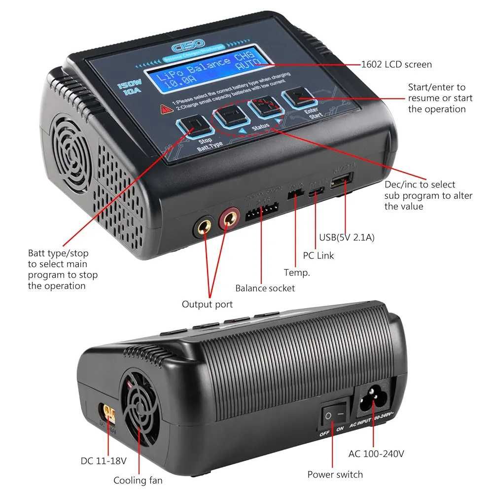 Ново HTRC C150 LiPo зарядно устройство, RC зарядно устройство ...