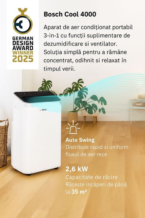 Aer conditionat mobil Bosch Cool 4000 - 3 in 1, racire, dezumidificare