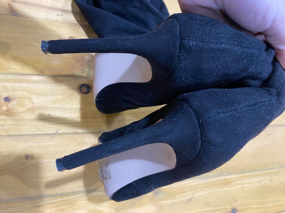 Ботуши до над коляното H&M от мека, подобна на велур материя