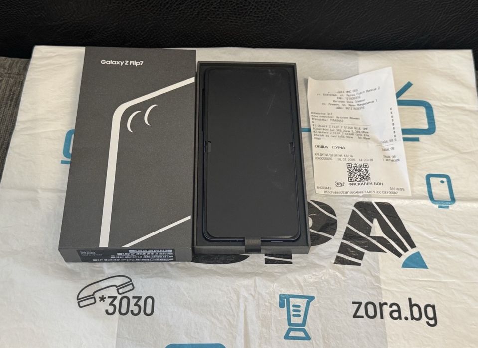 КАТО НОВ 512GB Samsung Z Flip 7 Зора Гаранция 2027 Blue / Син