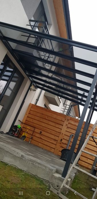 Wintergarten pergole terase cu acoperiș de sticlă și peretii glisanții
