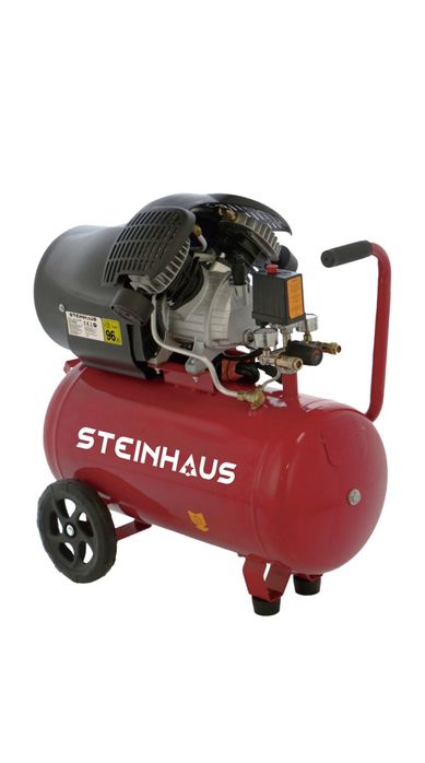 Compresor aer cu 2 cilindri Steinhaus, 50l, 2200W, 3CP, 8bari, 392 L/m
