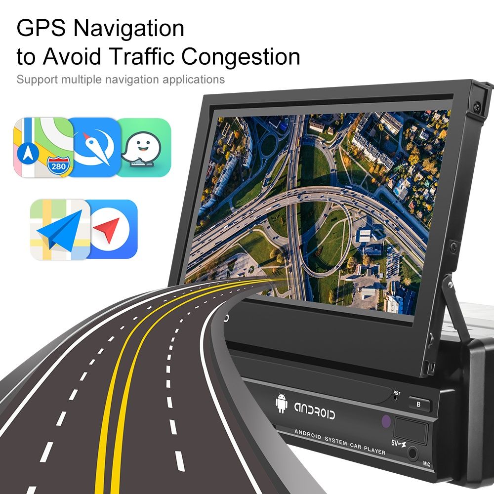 Navigatie Android 1DIN ecran 7'' retractabil universal