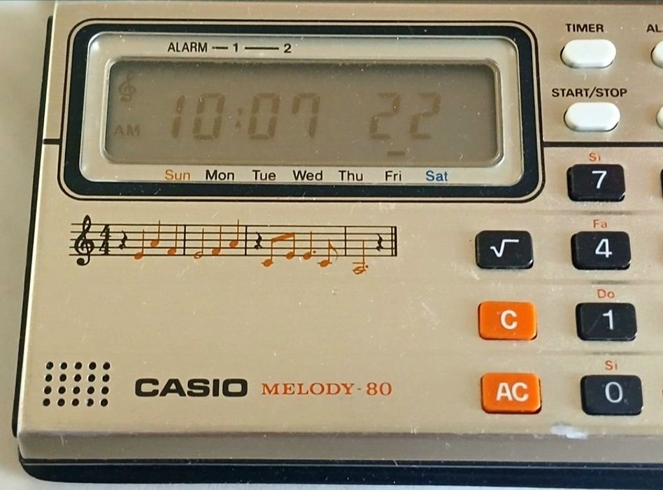Casio Melody 80, calculator, ceas, sintetizator, Made in Japan.