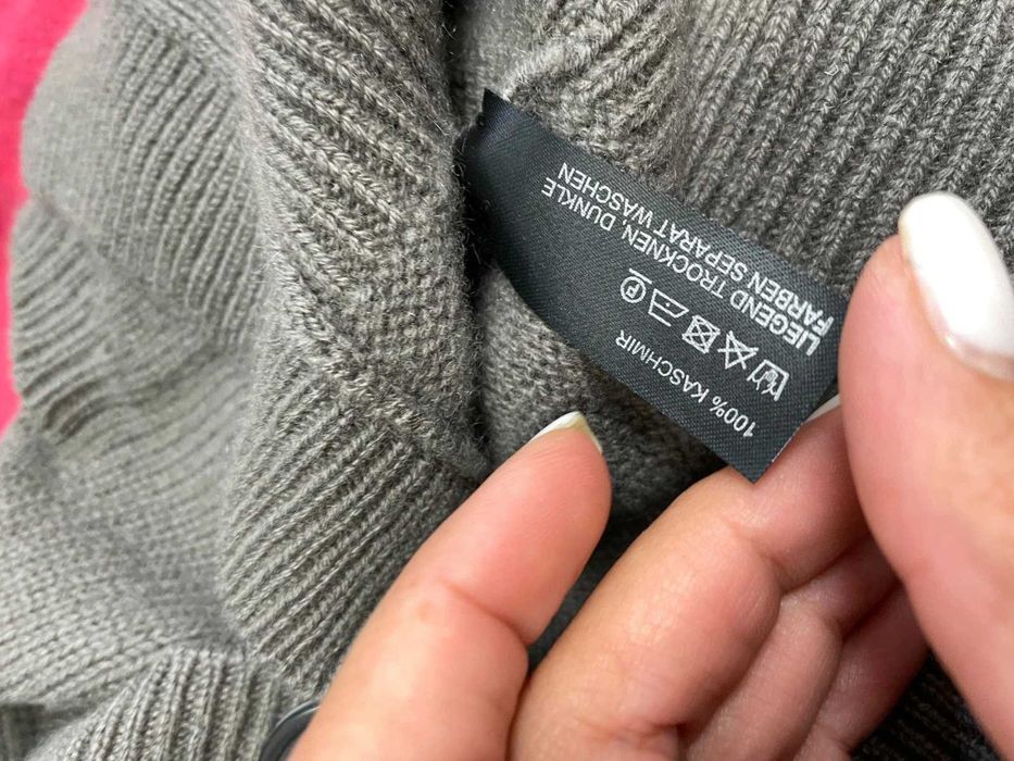 STATEMENT размер S дамска дълга кашмирена жилетка 100% КАШМИР каки