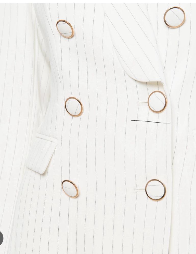 Sacou nou Guess Marciano, alb cu dungi subtiri, mar 40