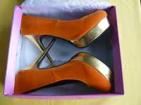 Pantofi Dama HEELS & PUMPS Model Edita, Cu Toc Inalt,Culoare Orange,40