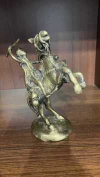 Statueta Calaret cu Sulita Cal Lupta Bronz-Turnat-Deosebit-Vintage-FIX