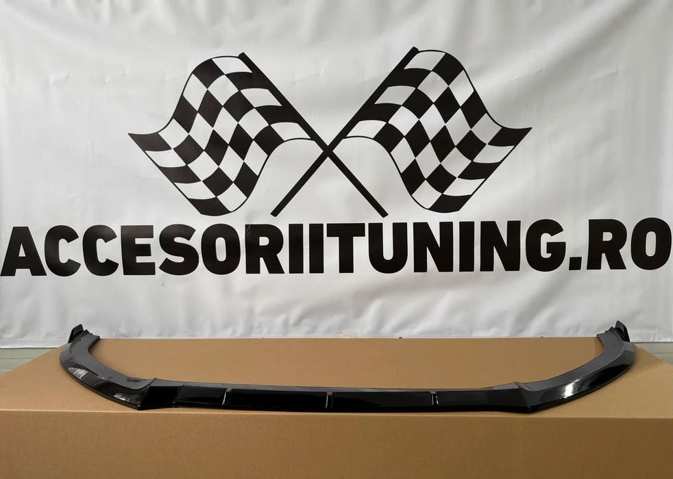 Lip prelungire bara fata S6 Audi A6 C7 S-Line 2011-2018 negru lucios