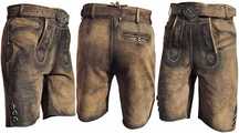 Pantaloni bavarezi traditionali ROYAL PLUS, piele, marimea L, maro