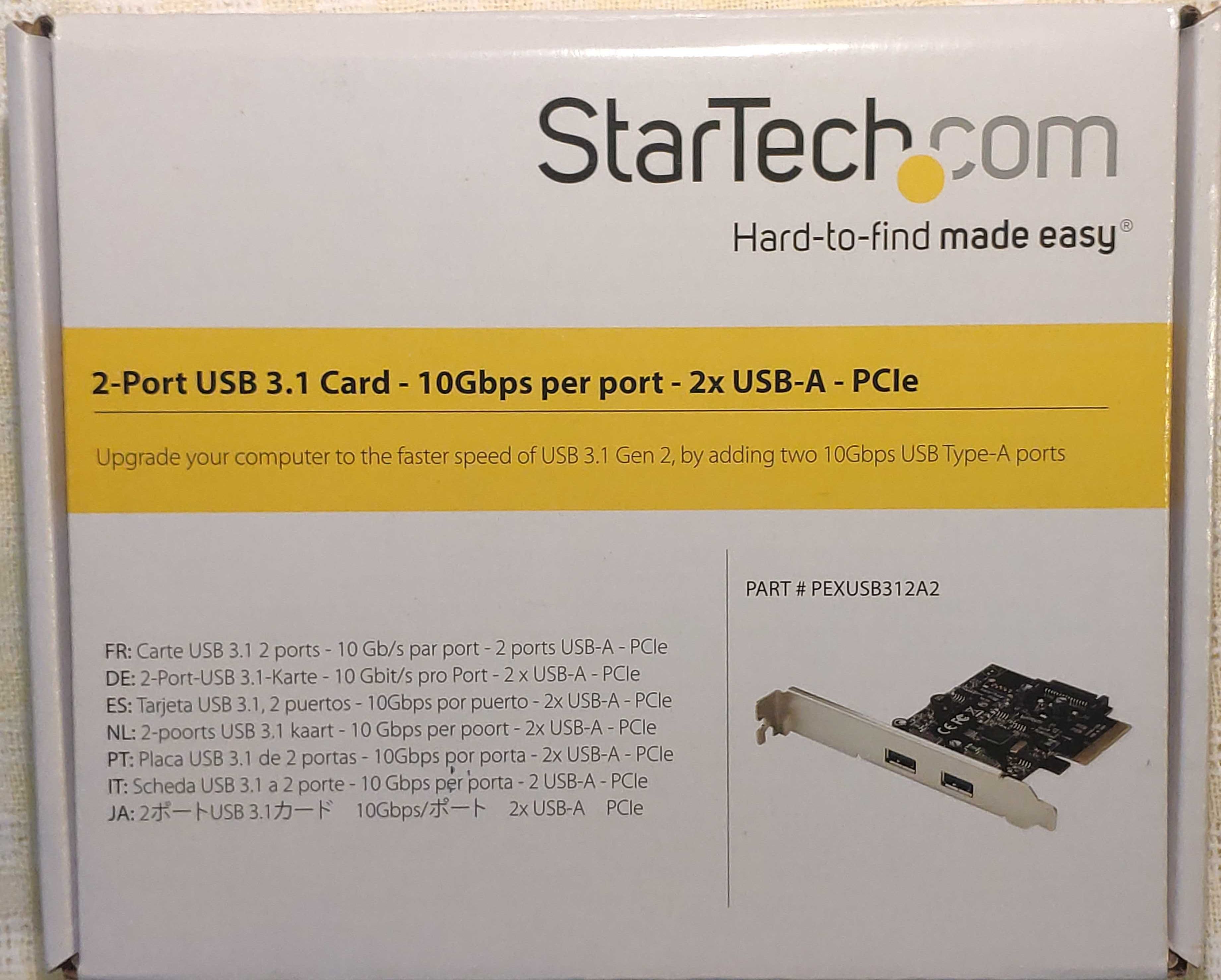 Placa PCIe v3.0 x4 la 2xUSB-A 3.2 gen2 (10Gbps) StarTech.com