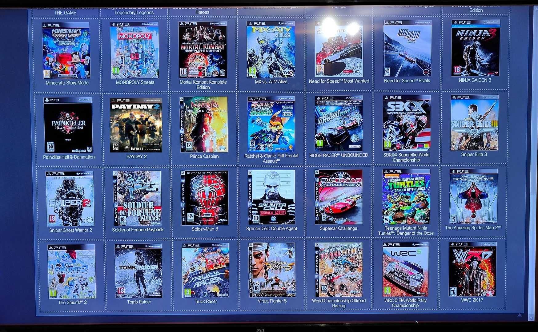 70 jocuri PS3 - Hard disk USB (portabil), GTA V, FIFA 24, Minecraft