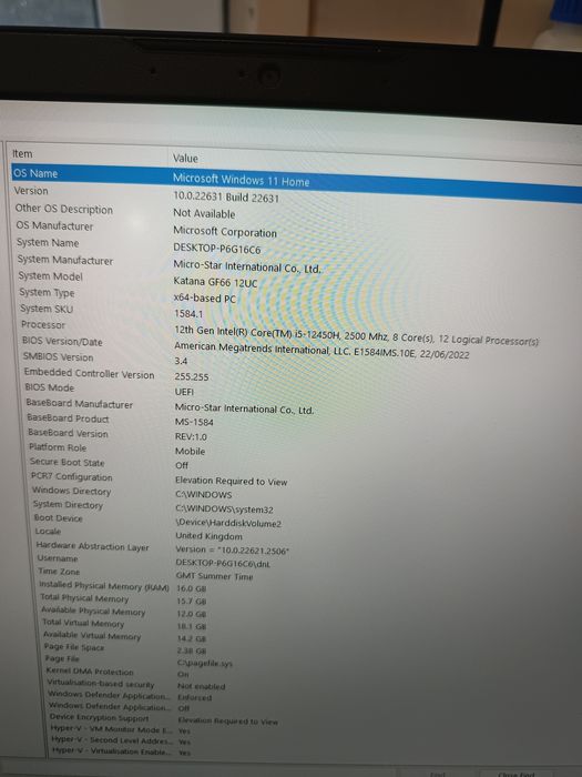 Laptop MSI laptop.
