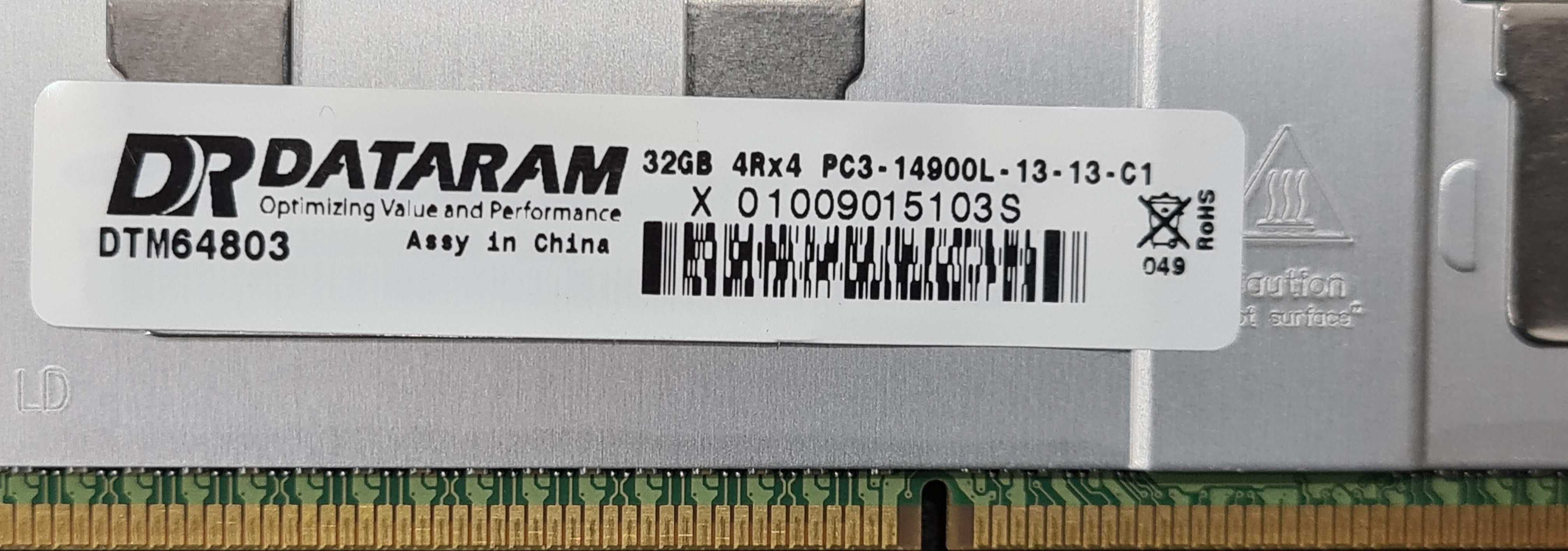 128 GB (4x32GB) RAM DDR3 ECC 14900L 1866MHz