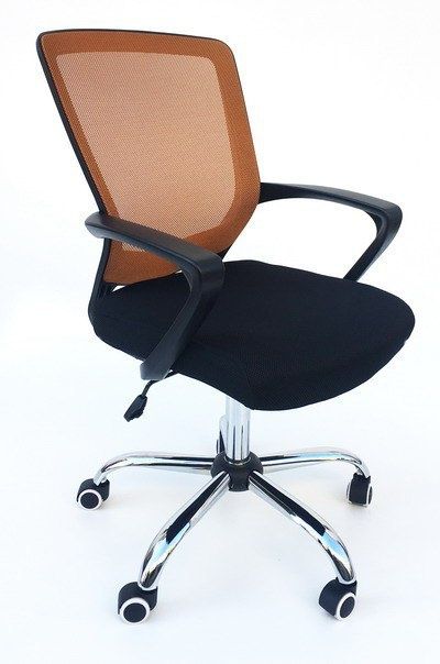 Кресло офисное на колесах хромированная крестовина