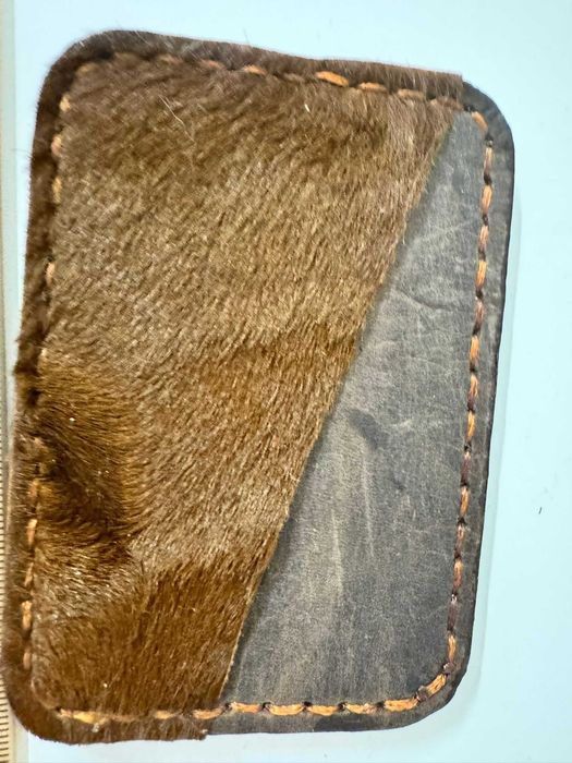 Portcard din blana naturala lucrat manual