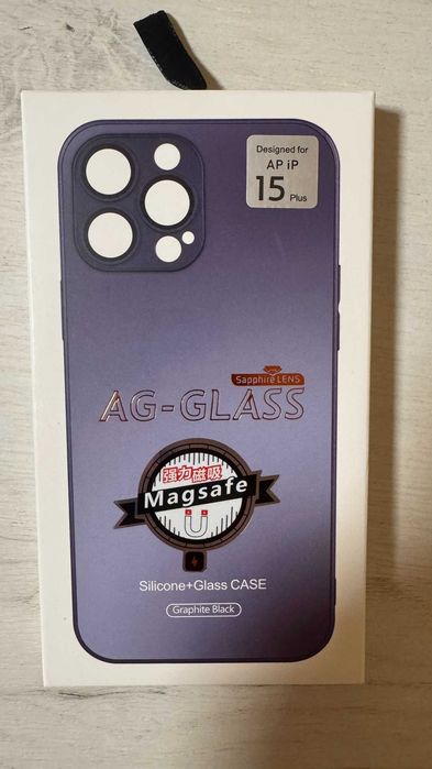 iPhone 15 Plus кейс AG Frosted Glass MagSafe