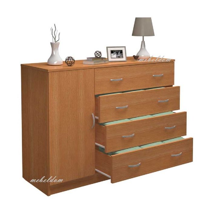 Скрин 110см. с врата и 4 чекмеджета(код-6189)