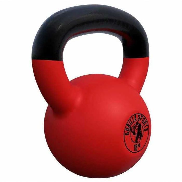 Kettlebell din fontă cu înveliș de cauciuc 18 KG Gorilla Sports