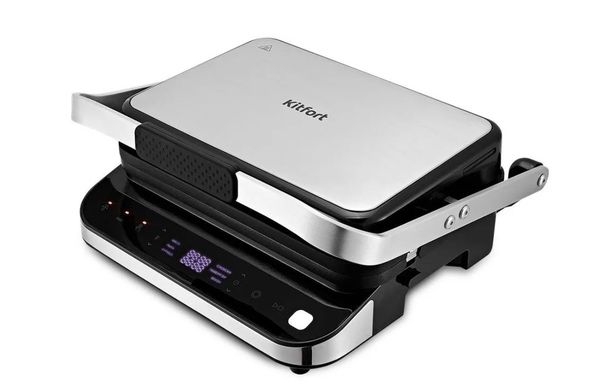 Электрогриль KitFort КТ-1682, черный и серебристый