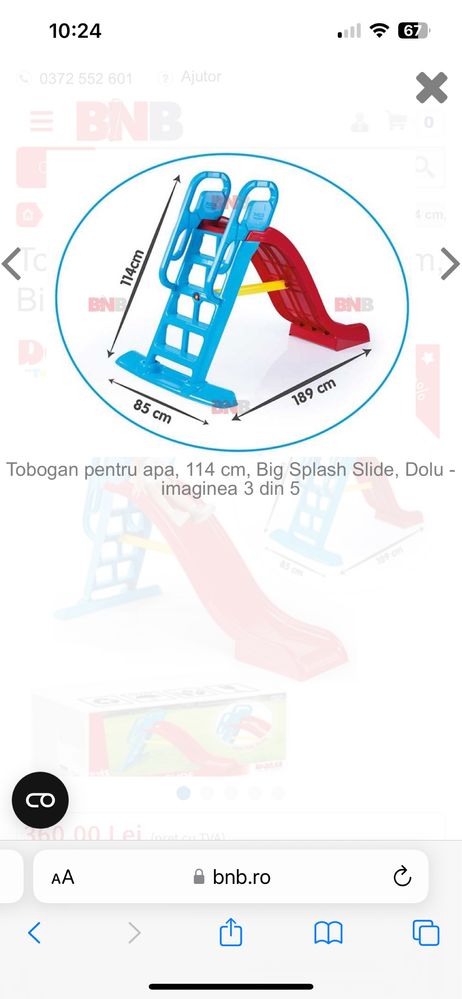 Vand Tobogan copii 114*189*85 cm