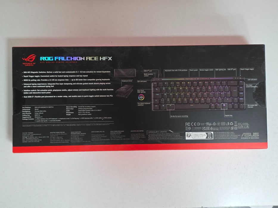 Tastatura Gaming Mecanica ASUS Rog Falchion Ace HFX - Sigilata