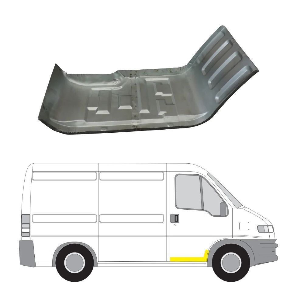 Treapta usa Peugeot Boxer, 06.1994-2006; Fiat Ducato, 03.1994-09.2006; Citroen Jumper, 06.1994-08.2006, montare fata, dreapta, inalt; galvanizat; cu 1/3 aparatoare noroi, RapidAuto