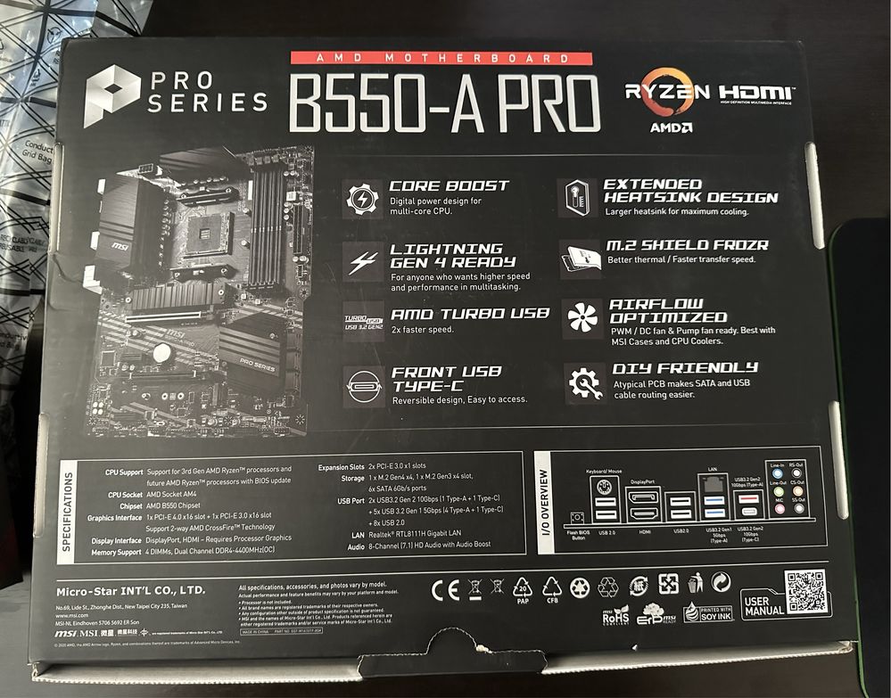 Дънна платка MSI B550-A PRO + Ryzen 5 5600