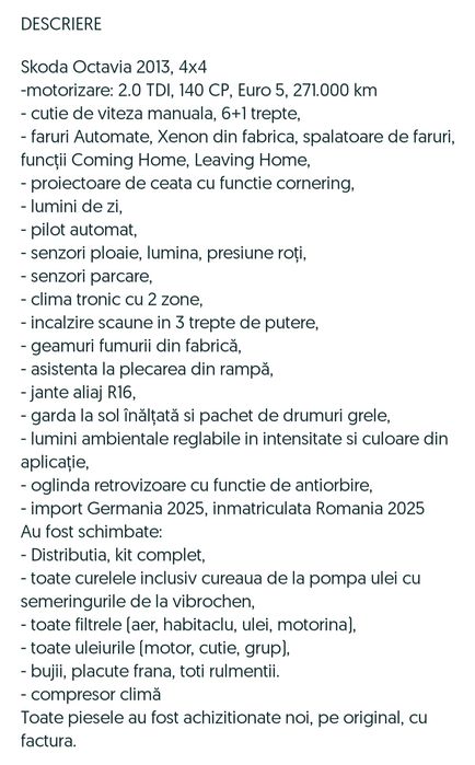 Vând Skoda Octavia 4x4