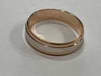 Златен пръстен розово и бяло злато 14 к 585